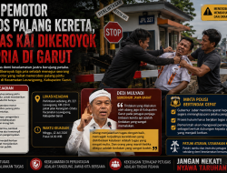 Tegur Pemotor Terobos Palang Kereta, Petugas KAI Dikeroyok Tiga Pria di Garut